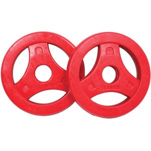 Tunturi Aerobic Halterschijven - 2 x 1,25 kg - 30mm - Rood