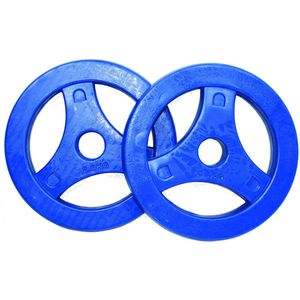 Tunturi Aerobic Halterschijven -Halter gewichten - 2 x 2,5 kg - 30mm - Blauw