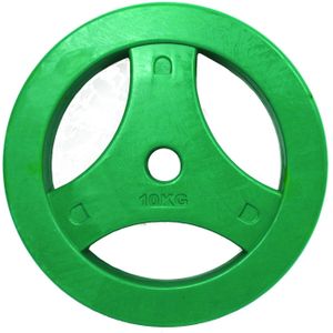 Tunturi Aerobic Halterschijf - Halter gewichten - 1x 10 kg - 30mm - Groen