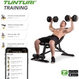 Tunturi UB80 Halterbank verstelbaar - Fitnessbank belastbaar tot 200kg - Trainingsbank & buikspierbank in één - Incl. gratis Tunturi Training app