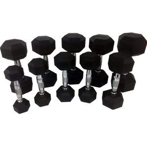 Tunturi Rubber Dumbbell Set - Dumbellset - 1-10 kg (10 sets - 1 t/m 10 kg)