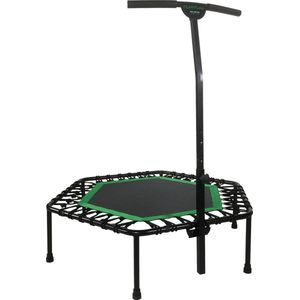 Tunturi Hexagon Fitness trampoline - Mini trampoline met in hoogte verstelbare handgreep - Incl. beschermhoes