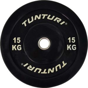 Tunturi Bumper Plate - Halterschijf - Zwart - 15 kg