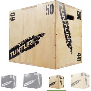 Tunturi Plyo Box voor krachttraining - Houten fitness kist - Jump box 40/50/60cm - Incl. gratis fitness app