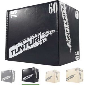 Tunturi Plyo Box voor krachttraining - Houten fitness kist met soft cover gemaakt van EVA materiaal - Jump box 50/60/75cm