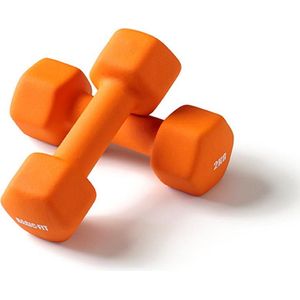 Basic-Fit® Gewichten - Dumbells Set - 2 x 2 kg - Rubber - Oranje