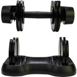 Tunturi Verstelbare Dumbel - Selector dumbbell - Halter - Verstelbaar van 2,5kg tot 12,5kg - Incl. gratis fitness app