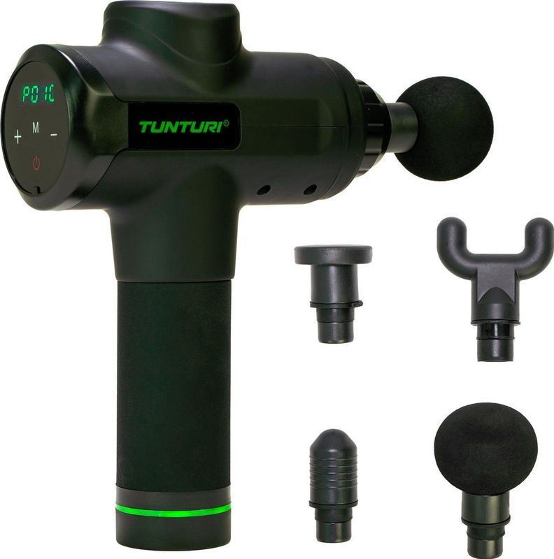 Tunturi MG50 Massage Gun - Incl. Opzetstukken en koffer - Oplaadbaar massage apparaat - Massage pistool - Kleur: zwart