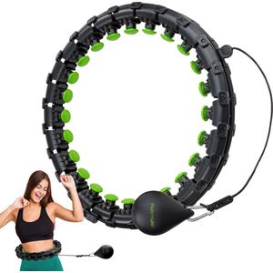 Tunturi Verstelbare Hoelahoep Met Gewicht - Hoepel - Massage Hoela Hoep - Weighted Fitness Hula Hoop - 1,3 kg - Taille Omtrek Verstelbaar Van 44 tot 106 cm