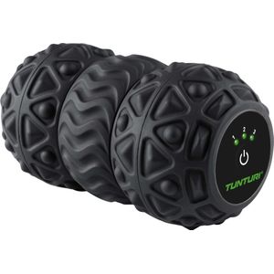 Tunturi Vibrating duo Massage Roller voor rugmassage - voetmassage - elektrische - met 3 niveau's - compact formaat - Zwart