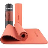 Tunturi Yoga Mat 8mm - Pilates mat - Extra dikke fitness mat - 183x61x0,8 cm - Incl Draagtas - Ecologisch materiaal - Eenvoudig te reinigen - Rosé Goud