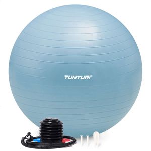 Tunturi - Anti Burst Fitnessbal - Lichtblauw - Yoga bal 65 cm - Pilates bal - 220 kg gebruikersgewicht