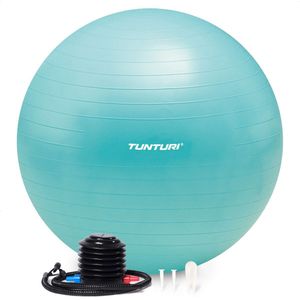 Tunturi - Anti Burst Fitnessbal - Turquoise - Yoga bal 75 cm - Pilates bal - 220 kg gebruikersgewicht