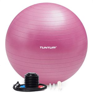 Tunturi - Anti Burst Fitnessbal - Paars - Yoga bal 75 cm - Pilates bal - 220 kg gebruikersgewicht