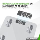 Tunturi - Smart Scale SC30 - Personenweegschaal - Wit - Bluetooth - Inclusief Lichaamsanalyse