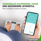 Tunturi - Smart Scale SC30 - Personenweegschaal - Wit - Bluetooth - Inclusief Lichaamsanalyse
