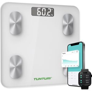 Tunturi - Smart Scale SC30 - Personenweegschaal - Wit - Bluetooth - Inclusief Lichaamsanalyse