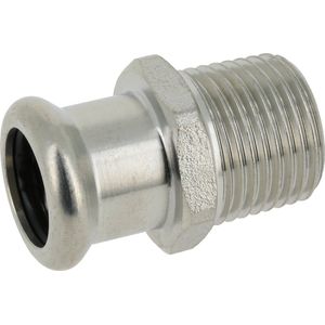 Bonfix Press - RVS 316 - perskoppeling - Punstuk - 1"" x 35 mm - buitendraad - KIWA - DVGW - WRAS keur