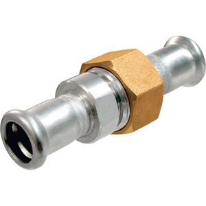 Bonfix Press - RVS 316 - 3-delige perskoppeling - (messing - wartel -) - 28 x 28 mm - 2 x Press - KIWA - DVGW - WRAS keur