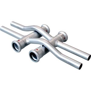Bonfix Pressfitting staalverzinkt CV Kruisingpaar dubbel 12 x �12 - 4 x press - 4 x insteek - (m-profiel)