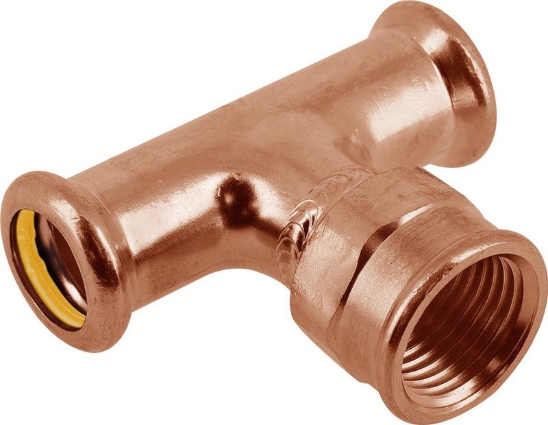 Bonfix PRESS RK GAS T stuk met lange bi.dr. 28x1/2 bix28mm gastec