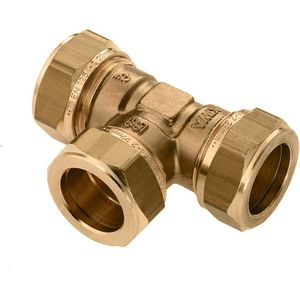 Bonfix messing knelfitting T stuk 22mm FFF
