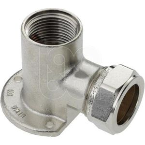 Bonfix knel muurplaat - 15 x 1/2 binnendraad vernikkeld