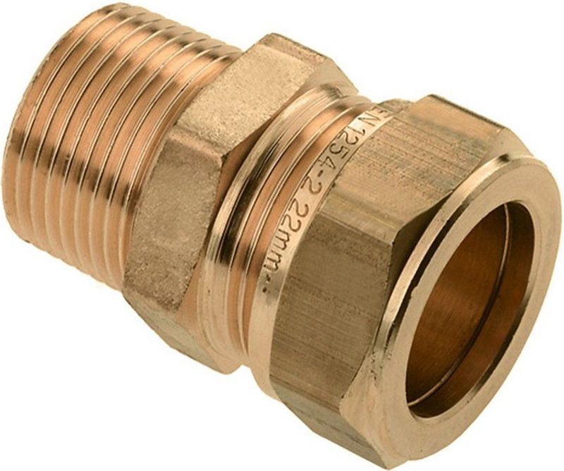 Bonfix messing knelfitting puntstuk 15mm xinch FxR