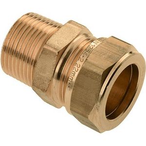 Bonfix knelkoppeling - Puntstuk - 1/2 x 22mm - Messing