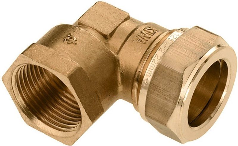 BONFIX messing knelkoppeling knie 12 x 3/8 binnendraad