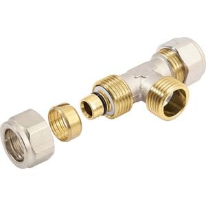 Bonfix - Alu-Knelfitting - T-koppeling - verlopend - 2x alu-knel 1x bu. dr. - 18mm x 1/2