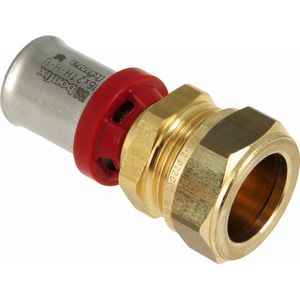 Bonfix Alu-pers - messing perskoppeling / persfitting verloop naar knelfitting - recht verlopend 16 x 12 FF