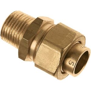 Soldeeraccessoires - 2-Delige en 3-Delige Rechte Koppeling - Vlakke Dichting - Gas Conische Buitendraad x Capillair