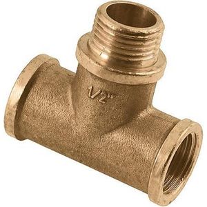Bonfix messing t-stuk - 1 1x Buitendraad 2x Binnendraad