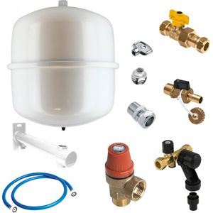 Bonfix - CV nieuwbouw aansluitpakket - met 18 liter - Reflex expansievat - 1 -0 bar - wit - 3 -4"" bu.dr. met 9 aansluitcomponenten