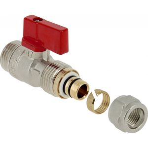 Bonfix Kogelkraan voor collector met rode hendel 1/2 x 16 - buitendraad x alu-knel