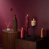 Bolsius - Rustieke Kaars - 4 Stuks - Rood - 13cm - Kerstversiering