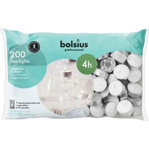 Bolsius - Waxinelichtjes - Zilver / Wit - 200 Stuks