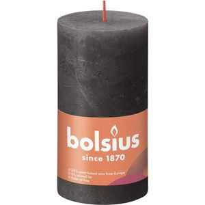 Bolsius Rustiek Stompkaars 130/68 Stormy Grey-Stormgrijs antraciet Wax Bolsius Kaars