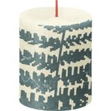 Rustiek printed stompkaars 80/68 Soft pearl fern