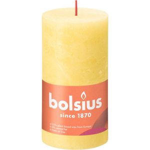 Bolsius - Rustiek stompkaars - 130/68 - 1 Stuk - Sunny Yellow