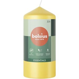 Bolsius Set van 4 Stompkaarsen - Geel - 12 x 6 cm - Plantaardige Was
