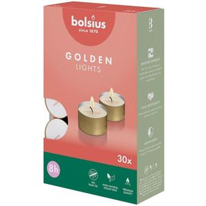 Bolsius - Theelichten - 30 stuks per verpakking - Goud - Doos