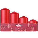 Bolsius - Stompkaars - 4 stuks per verpakking - Delicate Red