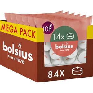 Bolsius - 84 Maxi Waxinelichtjes - Theelichtjes - 10 uur - Wit - 10 branduren - Grootverpakking