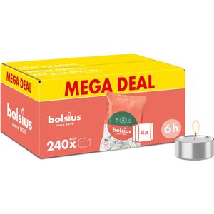 Bolsius - Waxinelichtjes - Wit - 240 Stuks - 6 Branduren