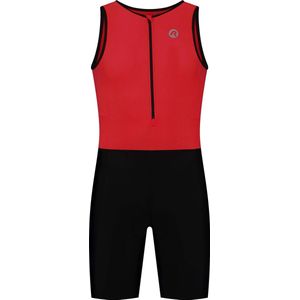 Rogelli Florida Trisiut Met Korte Mouwen Voor Triatlon - Unisex - Rood, Zwart - Maat M