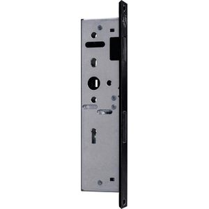 Insteekslot - Zwart - RVS - Austria - Austria Forza D+N BB zwart smal met magneet t.b.v. Nero Legno stompe deur