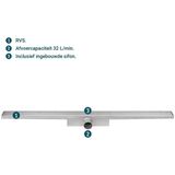 Easydrain Compact Zero afvoergoot 6x80cm enkele plaat met zijuitloop 50mm RVS EDCOMZ80050