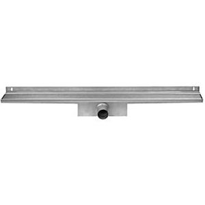 Easydrain Compact Wall Zero afvoergoot enkele plaat met zijuitloop 6x120cm 50mm RVS EDCOMWZ120050